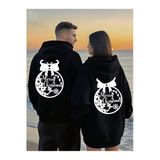 Yılbaşı Sevgili Kombini Hoodie Merry Christmas Baskılı Oversize Unisex Kapüşonlu Sweatshirt 2’Li Set