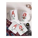 Yılbaşı Sevgili Kupaları, Gnome Şans Cücesi, Yılbaşı Yeni Yıl Konseptli Baskılı Kupa Bardak Seti Mug (Sevgiliye Hediye)