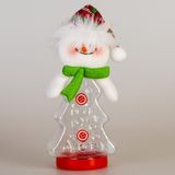 Yılbaşı Şişe Kardan Adam Yeşil Atkı 11cm X 7cm