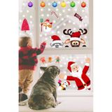 Yılbaşı Sticker Noel Baba Geyik Penguen ve Kar Taneleri Cam Duvar Süsü