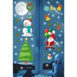 Yılbaşı Sticker Noel Baba Pencere Süsleri Ve Kar Taneleri Temalı Pencere Sticker