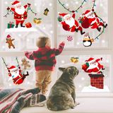Yılbaşı Sticker Sevimli Noel Baba ve Kar Taneleri Pencere Duvar Süsü
