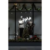 Yılbaşı Süslemeleri Noel Baba Geyikler Sticker Çıkartma Dekoratif Pencere Stickeri 26x50cm - Beyaz