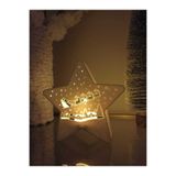 Yılbaşı Süsü Led Mumlu Yıldız Dekorasyon 12 CM Beyaz 1 ADET LED MUM DAHİLDİR