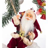 Yılbaşı Süsü Noel Baba Biblo Figür Büyük Boy 45cm - Asma İpi İle 78 Cm