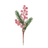 Yılbaşı Süsü Pike Berry Karlı Kozalaklı Kırmızı Yeşil 30 Cm.
