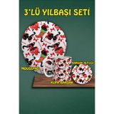 Yılbaşı Temalı 3'lü Bilek Destekli Mousepad Kupa Ve Bardak Altlığı Seti, hbspylbs19