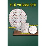 Yılbaşı Temalı 3'lü Bilek Destekli Mousepad Kupa ve Bardak Altlığı Seti, hbspylbs27