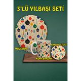 Yılbaşı Temalı 3'lü Bilek Destekli Mousepad Kupa Ve Bardak Altlığı Seti, hbspylbs56