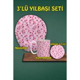Yılbaşı Temalı 3'lü Bilek Destekli Mousepad Kupa Ve Bardak Altlığı Seti, hbspylbs64