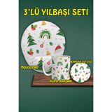 Yılbaşı Temalı 3'lü Bilek Destekli Mousepad Kupa ve Bardak Altlığı Seti, hbspylbs96