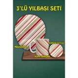 Yılbaşı Temalı 3'lü Mousepad Kupa ve Bardak Altlığı Seti, hbspylbs22