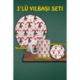Yılbaşı Temalı 3'lü Mousepad Kupa ve Bardak Altlığı Seti, hbspylbs29