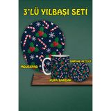Yılbaşı Temalı 3'lü Mousepad Kupa ve Bardak Altlığı Seti, hbspylbs30