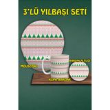 Yılbaşı Temalı 3'lü Mousepad Kupa ve Bardak Altlığı Seti, hbspylbs31