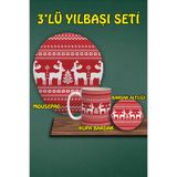 Yılbaşı Temalı 3'lü Mousepad Kupa ve Bardak Altlığı Seti, hbspylbs35