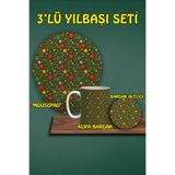 Yılbaşı Temalı 3'lü Mousepad Kupa ve Bardak Altlığı Seti, hbspylbs50