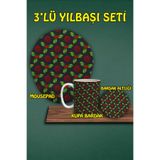 Yılbaşı Temalı 3'lü Mousepad Kupa ve Bardak Altlığı Seti, hbspylbs75