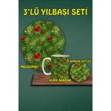 Yılbaşı Temalı 3'lü Mousepad Kupa ve Bardak Altlığı Seti, hbspylbs82