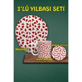 Yılbaşı Temalı 3'lü Mousepad Kupa ve Bardak Altlığı Seti, hbspylbs84