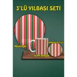 Yılbaşı Temalı 3'lü Mousepad Kupa ve Bardak Altlığı Seti, hbspylbs89
