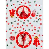 Yılbaşı Temalı Amerikan Servis 4 Kişilik Kırmızı,4 Kişilik Supla Seti,peçetelik,bardak Altlığı - 30 x 33
