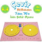 Yılbaşı Temalı Çevir Bil Bakalım 7'den 70'e Eğitici Isim ve Şehir Oyunu - Seçenek 1 - Ahşap - Bej