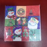 Yılbaşı Temalı Kağıt Peçete Seti, 20 Adet, Kardan Adam ve Noel Ağacı Desenli, 17x17 cm, Merry Christmas Happy New Year Baskılı, Masa Dekorasyonu için