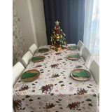 Yılbaşı Temalı Kelebek Desenli Polyester Masa Örtüsü – Dikdörtgen 140×240 cm, 6–8 Kişilik, Bahçe & Yemek Odası İçin, Makinede Yıkanabilir, Dayanıklı, Çok Amaçlı,Kolay temizlenebilir