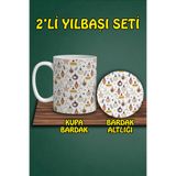 Yılbaşı Temalı Kupa ve Bardak Altlığı Seti, hbspbardakalt18