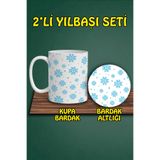 Yılbaşı Temalı Kupa ve Bardak Altlığı Seti, hbspbardakalt24