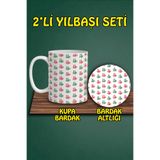 Yılbaşı Temalı Kupa ve Bardak Altlığı Seti, hbspbardakalt28