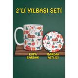 Yılbaşı Temalı Kupa ve Bardak Altlığı Seti, hbspbardakalt38
