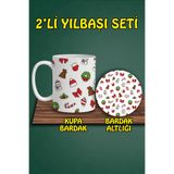 Yılbaşı Temalı Kupa ve Bardak Altlığı Seti, hbspbardakalt39