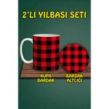 Yılbaşı Temalı Kupa ve Bardak Altlığı Seti, hbspbardakalt41