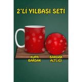 Yılbaşı Temalı Kupa ve Bardak Altlığı Seti, hbspbardakalt43