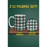 Yılbaşı Temalı Kupa ve Bardak Altlığı Seti, hbspbardakalt45