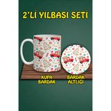 Yılbaşı Temalı Kupa ve Bardak Altlığı Seti, hbspbardakalt55