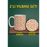 Yılbaşı Temalı Kupa ve Bardak Altlığı Seti, hbspbardakalt56