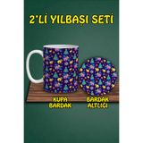 Yılbaşı Temalı Kupa ve Bardak Altlığı Seti, hbspbardakalt9