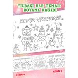 Yılbaşı Temalı Sevimli Arkadaşlar Boyama Kağıdı, Eğlence ve Yaratıcılık Için 60X200 cm - Seçenek 1