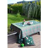 Yılbaşı Temalı Yeşil Polyester Masa Örtüsü – Dikdörtgen 140×240 cm, 6–8 Kişilik Yemek Masası İçin, Kelebek Desenli, Dayanklı, Çok Amaçlı Kullanım, Kolay Temizlenir