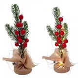 Yılbaşı Yeniyıl Dekor Süsü Led Işıklı Yılbaşı Ağacı 21Cm Yılbaşı Noel Dekorasyonu Led Işıklı Ağaç 21Cm
