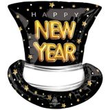 Yilbasi Yeniyil Dekorasyonu Helyuma Uyumlu Happy New Year Sapka Folyo Balon