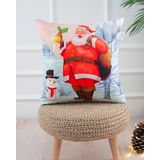 Yılbşı Temalı Noel Baba ve Kardan Adam Desenli Dijital Baskılı Kırlent Kılıfı