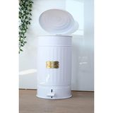 Yıldıray Metal 30 Litrelik Çöp Kovası - Beyaz - 30 lt