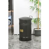 Yıldıray Metal Metal Kapaklı Siyah Renk Galvaniz Metal Pedallı Çöp Kovası 30 Litre