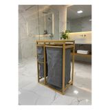 Yıldıray Metal Raflı Bambu Kirli Sepeti