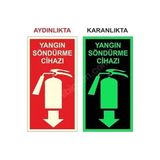 Yıldırım 5 Adet Fosforlu Yangın Tüpü Söndürme Cihazı Levhası 12x25 Cm Fotolümen Kaplama