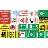 Yıldırım Atölye Fabrika Işyeri Pvc Iş Güvenliği Uyarı Levhası -20 Adet Paket 21 - 25*35 CM